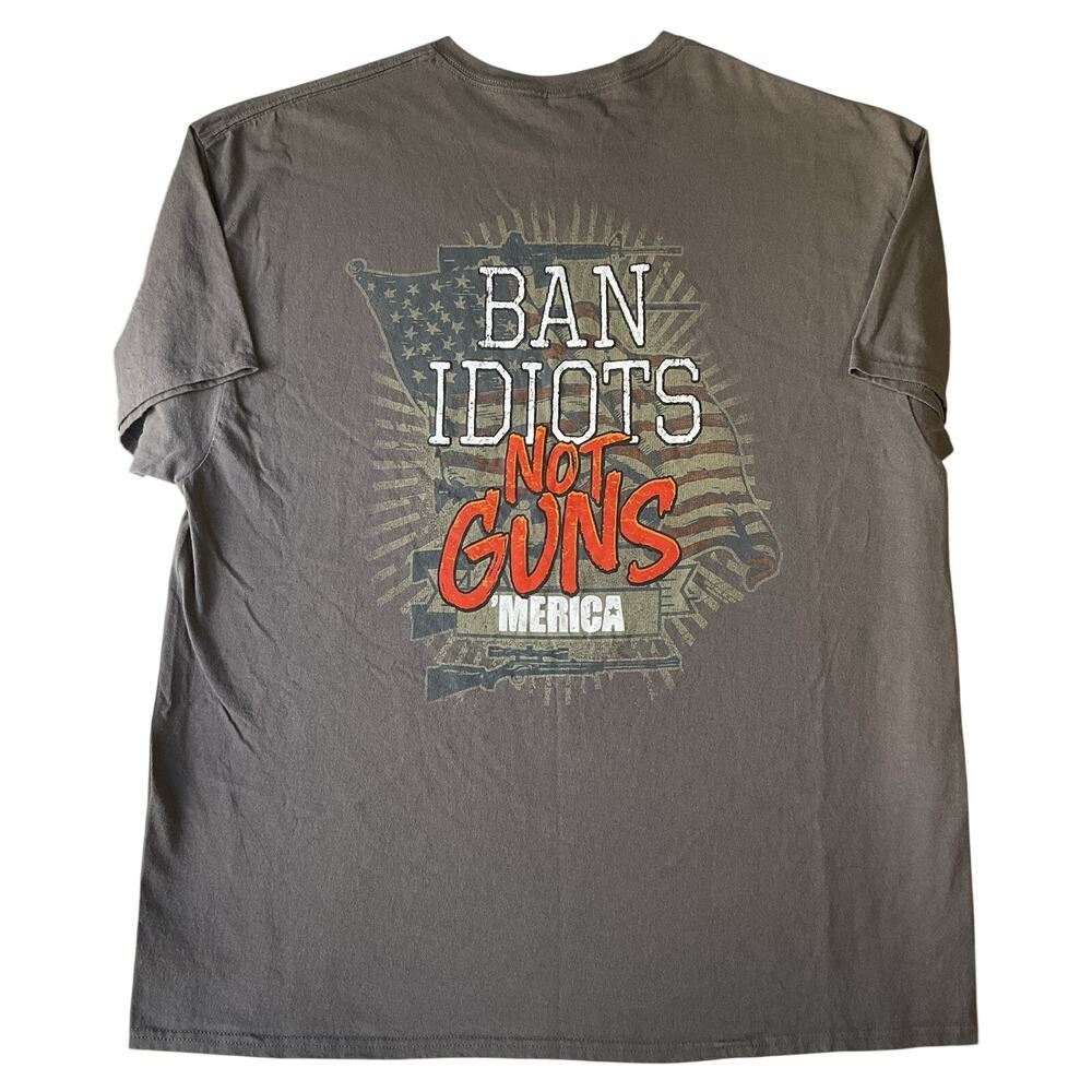 Delta Men Shirt 2XL Gray Buck Wear Magnum Weight Logo Short Sleeve Ban Idiots